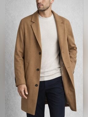 Cole Haan Camel Wool Blend Topcoat – Men’s Medium (Fits Large) – Excellent Cond.